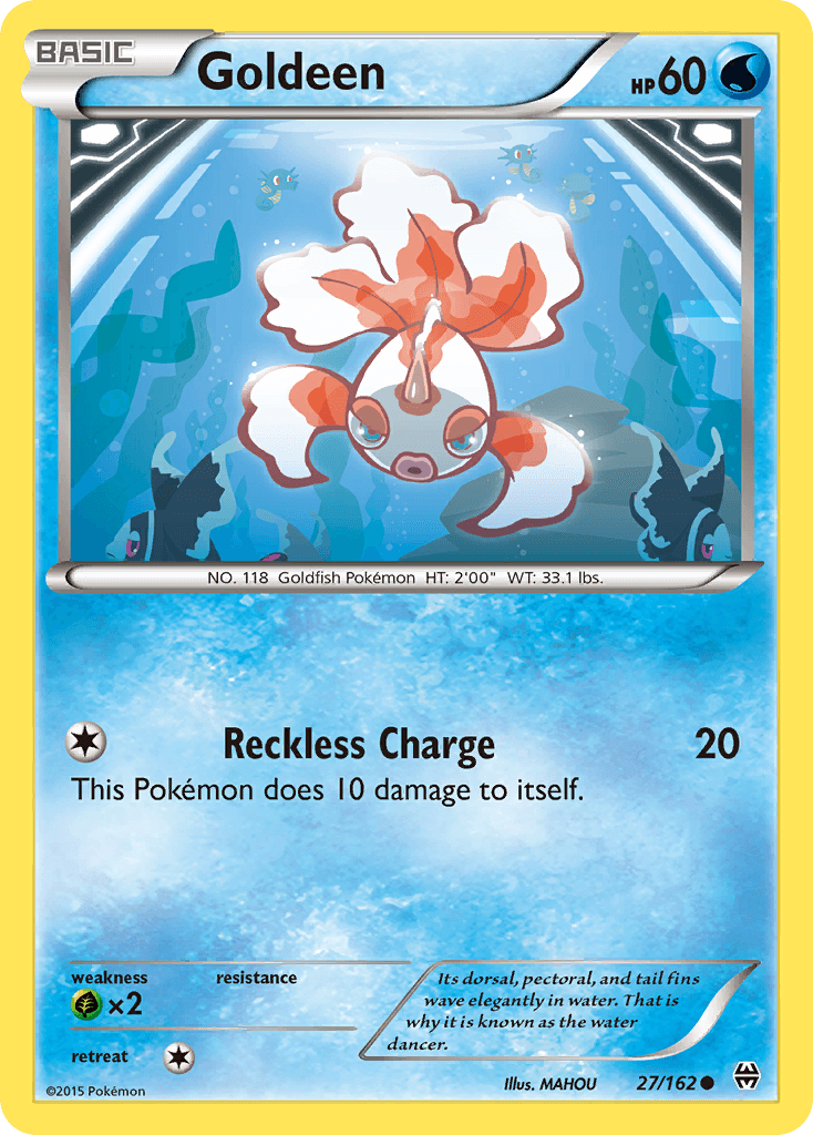 27, Common, Grass[×2], Normal, Reverse Holofoil, Water, XY: BREAKthrough Goldeen (27/162) [XY: BREAKthrough] - Trading Card World