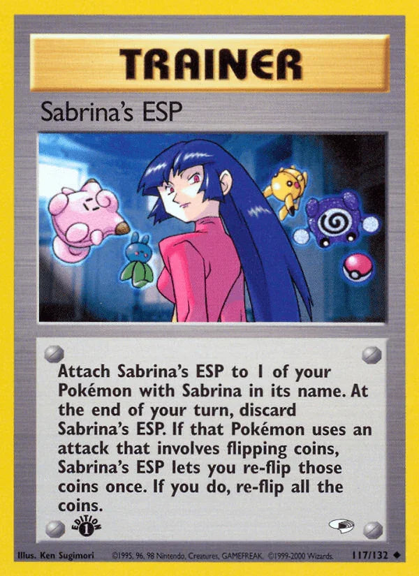 117, 1st Edition Normal, Gym Heroes 1st Edition, Item, Uncommon Sabrina's ESP (117/132) [Gym Heroes 1st Edition] - Trading Card World