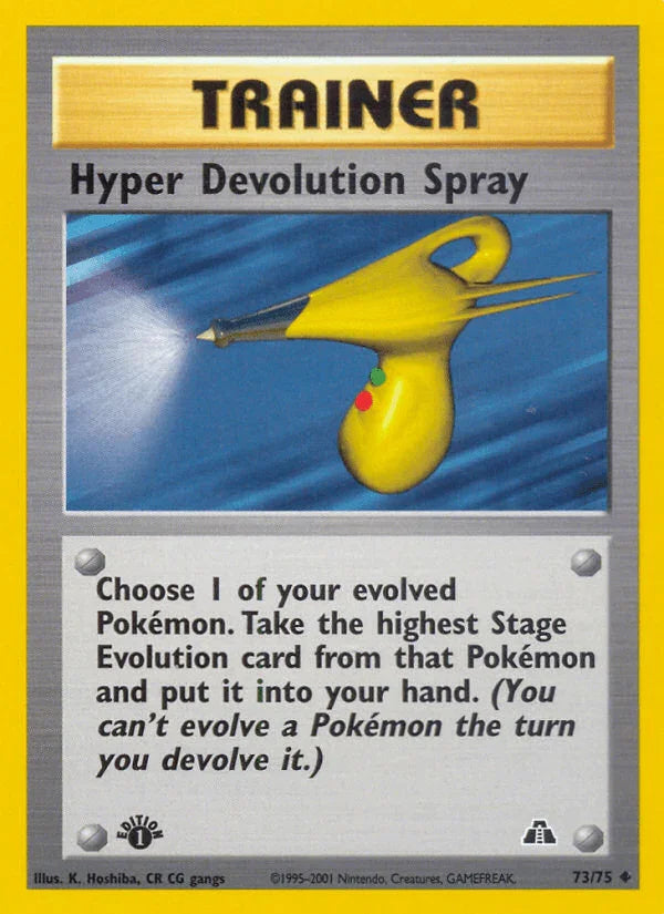 1st Edition Normal, 73, Neo Discovery 1st Edition, Trainer, Uncommon Hyper Devolution Spray (73/75) [Neo Discovery 1st Edition] - Trading Card World