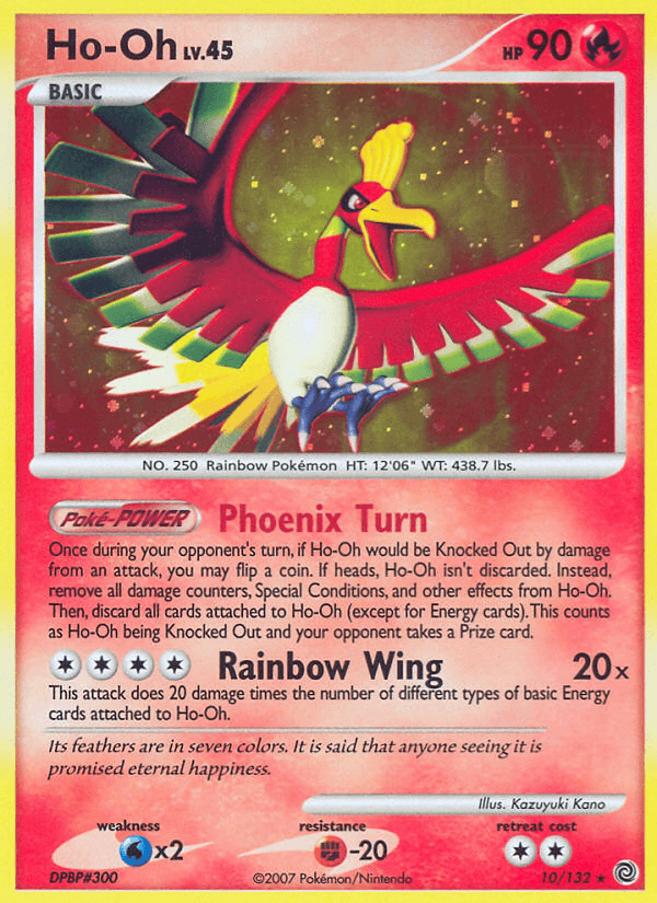 10, Diamond & Pearl: Secret Wonders, Fighting[-20], Fire, Holo Rare, Holofoil, Reverse Holofoil, Water[×2] Ho-Oh (10/132) [Diamond & Pearl: Secret Wonders] - Trading Card World