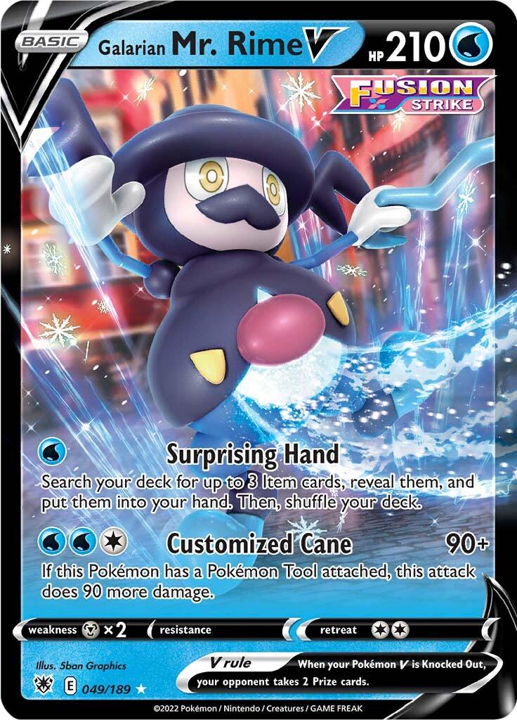 049, Holofoil, Metal [x2], Sword & Shield: Astral Radiance, Ultra Rare, Water Galarian Mr. Rime V (049/189) [Sword & Shield: Astral Radiance] - Trading Card World