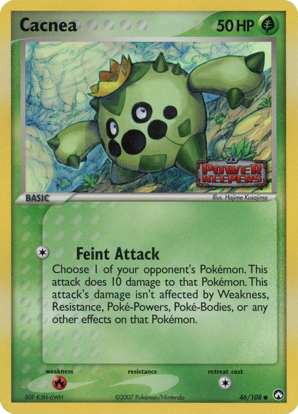 46, Common, EX: Power Keepers, Fire[×2], Grass, Reverse Holofoil Cacnea (46/108) (Stamped) [EX: Power Keepers] - Trading Card World