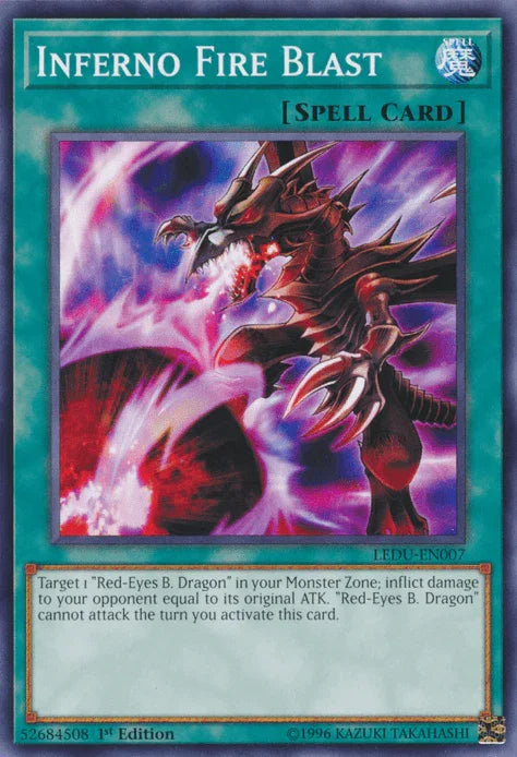 1st Edition, Common, Legendary Duelists, Normal Spell, Spell Inferno Fire Blast [LEDU-EN007] Common - Trading Card World