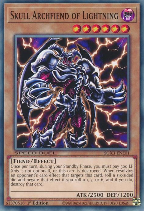 1st Edition, Common, Dark, Effect Monster, Fiend, Speed Duel GX: Duelists of Shadows Skull Archfiend of Lightning [SGX3-ENE01] Common - Trading Card World