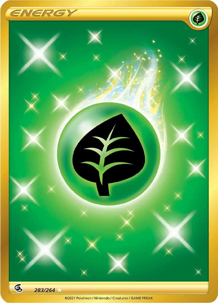 283, Basic Energy, Holofoil, Secret Rare, Sword & Shield: Fusion Strike Grass Energy (283/264) [Sword & Shield: Fusion Strike] - Trading Card World