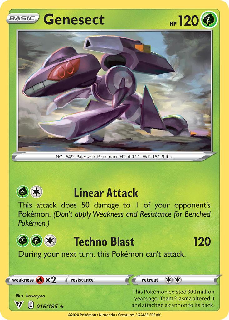016, Fire[×2], Grass, Holo Rare, Holofoil, Reverse Holofoil, Sword & Shield: Vivid Voltage Genesect (016/185) [Sword & Shield: Vivid Voltage] - Trading Card World