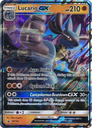 Fighting, Holofoil, Promo, Psychic[x2], SM100, Sun & Moon: Black Star Promos Lucario GX (SM100) (Jumbo Card) [Sun & Moon: Black Star Promos] - Trading Card World