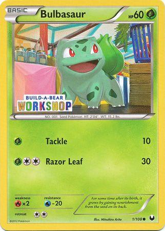 Black & White: Dark Explorers, Fire[×2], Grass, Normal, Promo, Water[-20] Bulbasaur (1/108) (Build A Bear Workshop Exclusive) [Black & White: Dark Explorers] - Trading Card World