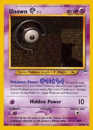57, Neo Destiny Unlimited, Normal, Psychic, Psychic[×2], Uncommon Unown [C] (57/105) [Neo Destiny Unlimited] - Trading Card World