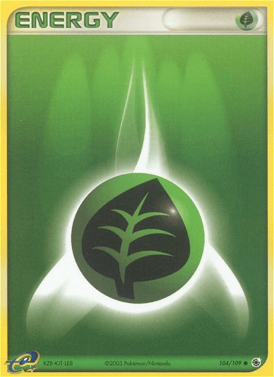 Basic Energy, Common, EX: Ruby & Sapphire, Normal, Reverse Holofoil Grass Energy (104/109) [EX: Ruby & Sapphire] - Trading Card World