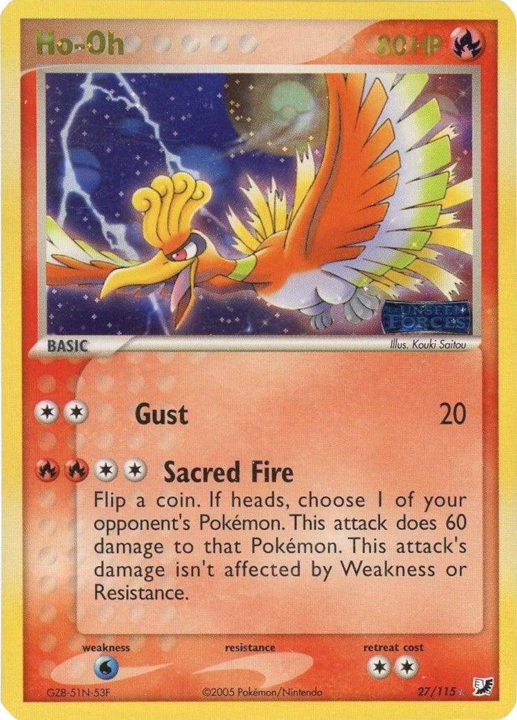27, EX: Unseen Forces, Fire, Rare, Reverse Holofoil, Water[×2] Ho-Oh (27/115) (Stamped) [EX: Unseen Forces] - Trading Card World