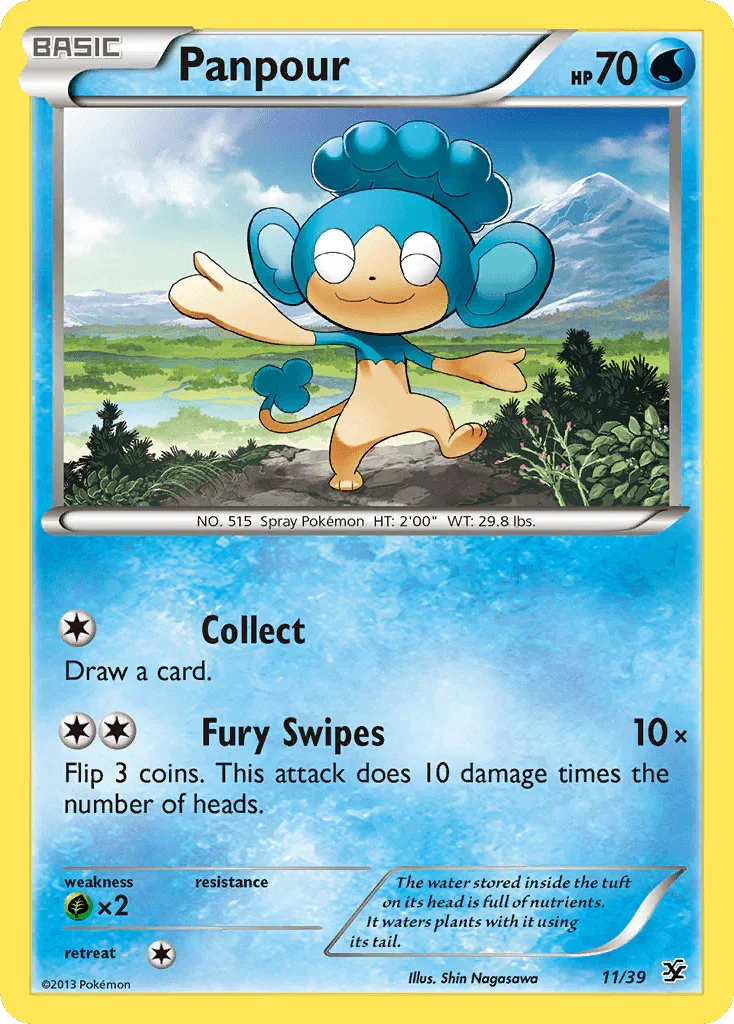 11, Common, Grass[×2], Normal, Water, XY: Kalos Starter Set Panpour (11/39) [XY: Kalos Starter Set] - Trading Card World