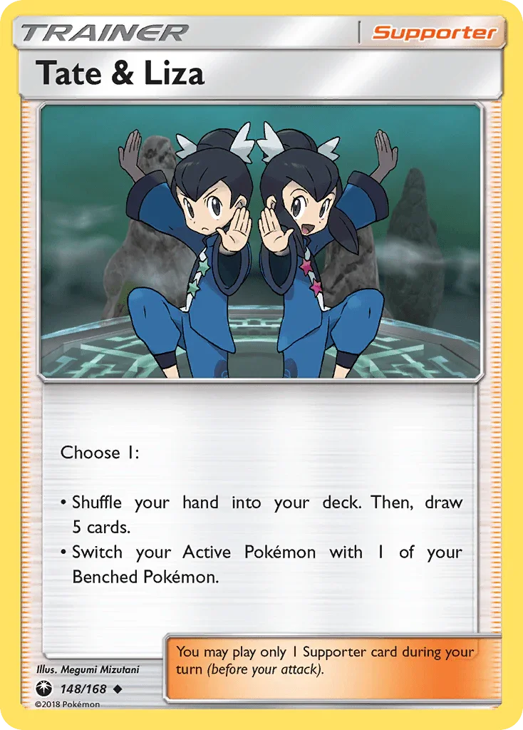 148, Normal, Reverse Holofoil, Sun & Moon: Celestial Storm, Supporter, Uncommon Tate & Liza (148/168) [Sun & Moon: Celestial Storm] - Trading Card World