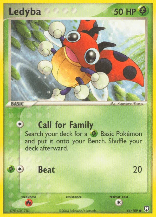 64, Common, EX: Team Rocket Returns, Fire[×2], Grass, Normal Ledyba (64/109) [EX: Team Rocket Returns] - Trading Card World
