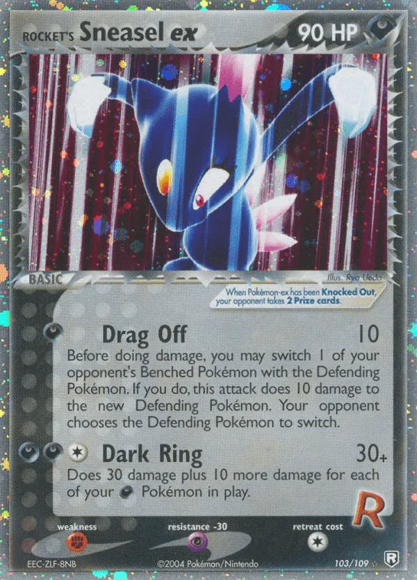 103, Darkness, EX: Team Rocket Returns, Fighting[×2], Holofoil, Psychic[-30], Ultra Rare Rocket's Sneasel ex (103/109) [EX: Team Rocket Returns] - Trading Card World