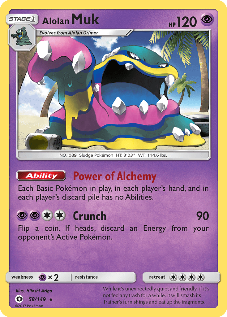 58, Holo Rare, Holofoil, Psychic, Psychic[×2], Reverse Holofoil, Sun & Moon: Base Set Alolan Muk (58/149) [Sun & Moon: Base Set] - Trading Card World