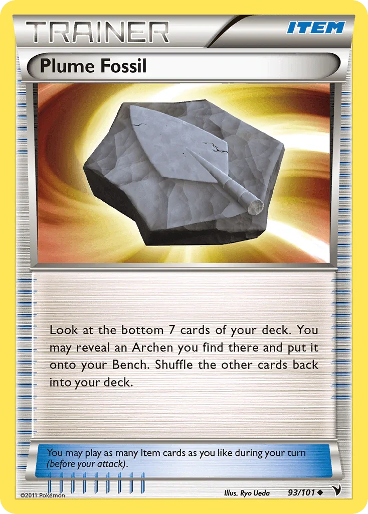 93, Black & White: Noble Victories, Item, Normal, Reverse Holofoil, Uncommon Plume Fossil (93/101) [Black & White: Noble Victories] - Trading Card World