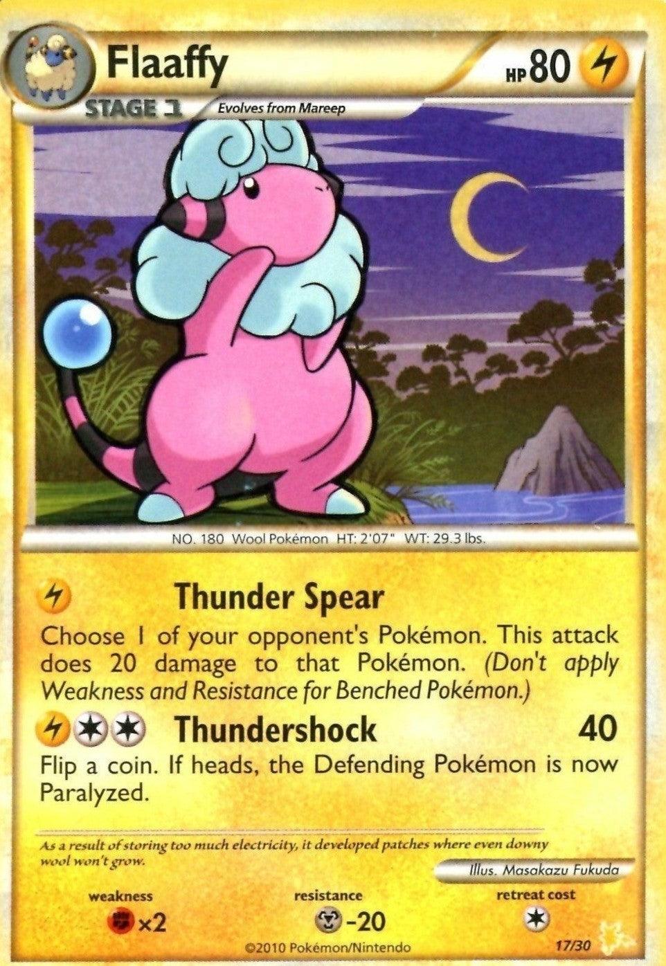 17, Fighting[×2], HeartGold & SoulSilver: Trainer Kit - Raichu, Lightning, Metal[-20], Normal, Promo Flaaffy (17/30) [HeartGold & SoulSilver: Trainer Kit - Raichu] - Trading Card World