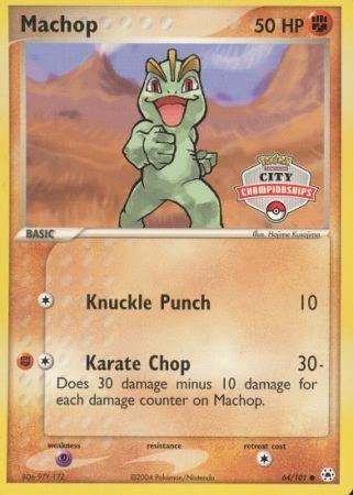 64, EX: Hidden Legends, Fighting, Normal, Promo, Psychic[×2] Machop (64/101) (City Championship Promo) [EX: Hidden Legends] - Trading Card World