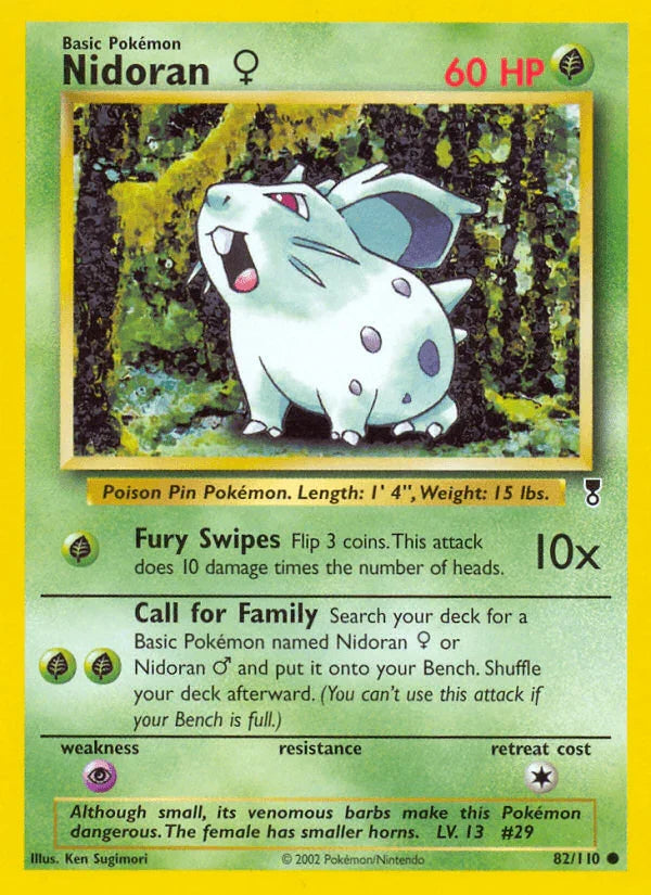 82, Common, Grass, Legendary Collection, Normal, Psychic[×2], Reverse Holofoil Nidoran (82/110) (Female) [Legendary Collection] - Trading Card World