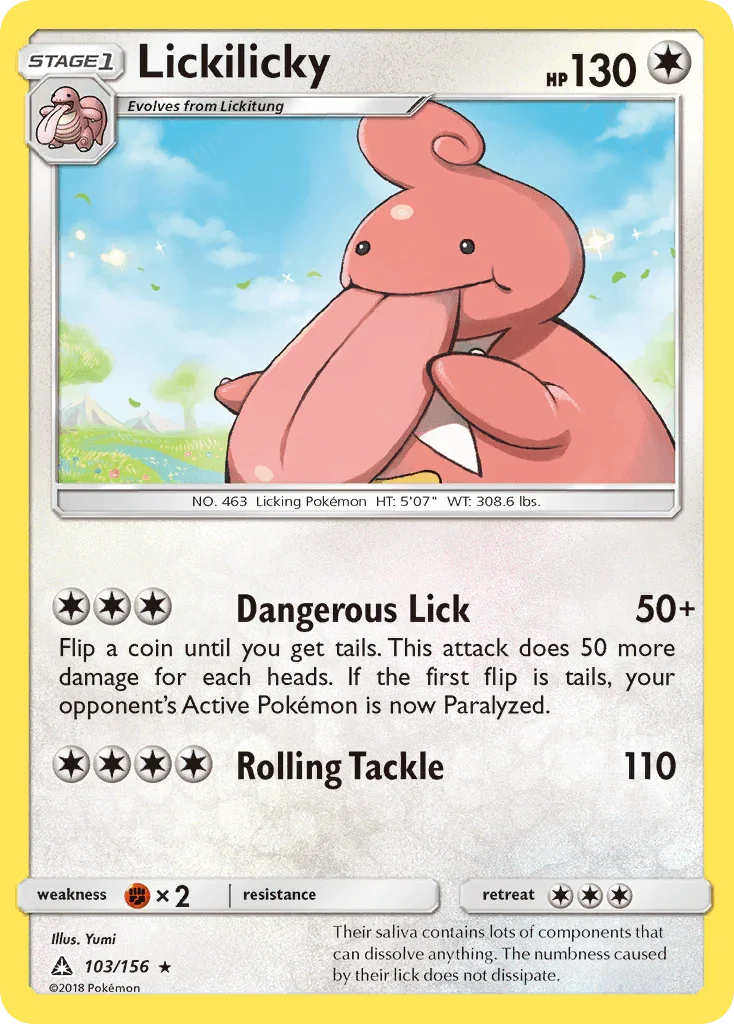103, Colorless, Fighting[×2], Normal, Rare, Reverse Holofoil, Sun & Moon: Ultra Prism Lickilicky (103/156) [Sun & Moon: Ultra Prism] - Trading Card World