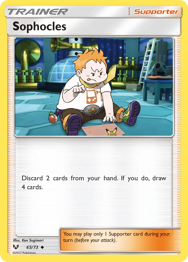 65, Normal, Reverse Holofoil, Sun & Moon: Shining Legends, Supporter, Uncommon Sophocles (65/73) [Sun & Moon: Shining Legends] - Trading Card World
