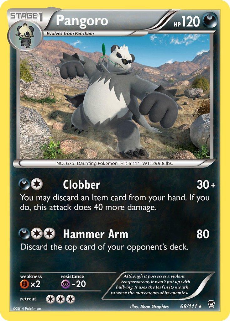 68, Darkness, Fighting[×2], Holo Rare, Holofoil, Psychic[-20], XY: Furious Fists Pangoro (68/111) (Theme Deck Exclusive) [XY: Furious Fists] - Trading Card World