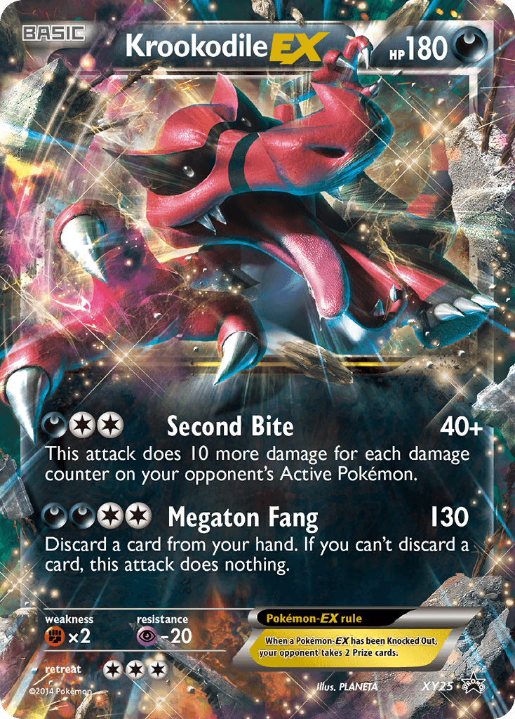 Darkness, Fighting[×2], Holofoil, Promo, Psychic[-20], XY25, XY: Black Star Promos Krookodile EX (XY25) [XY: Black Star Promos] - Trading Card World