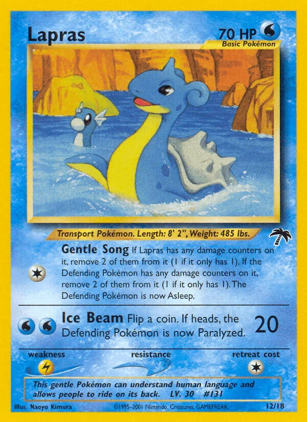 12, Lightning[×2], Normal, Promo, Southern Islands, Water Lapras (12/18) [Southern Islands] - Trading Card World