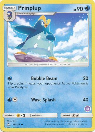 33, Lightning[×2], Normal, Promo, Sun & Moon: Trainer Kit - Alolan Sandslash, Water Prinplup (33/156) (Deck Exclusive #13) [Sun & Moon: Trainer Kit - Alolan Sandslash] - Trading Card World