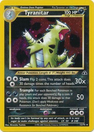 12, Darkness, Holo Rare, Holofoil, Neo Discovery Unlimited, Psychic[-30] Tyranitar (12/75) [Neo Discovery Unlimited] - Trading Card World