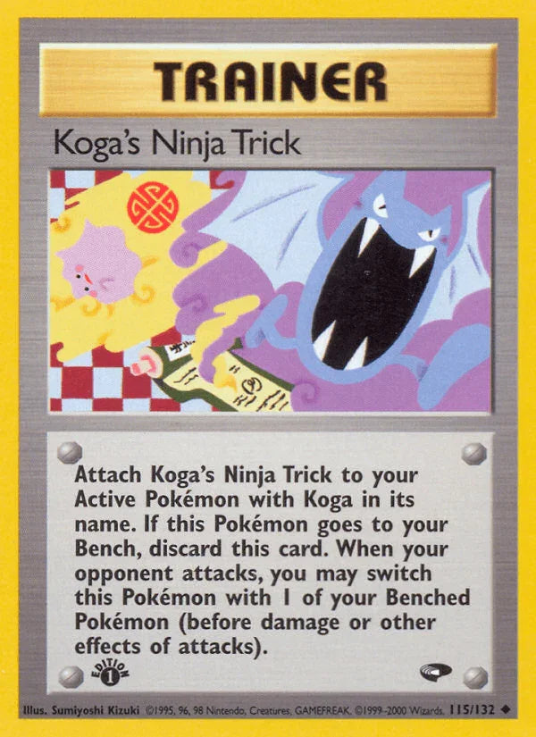 115, 1st Edition Normal, Gym Challenge 1st Edition, Trainer, Uncommon Koga's Ninja Trick (115/132) [Gym Challenge 1st Edition] - Trading Card World