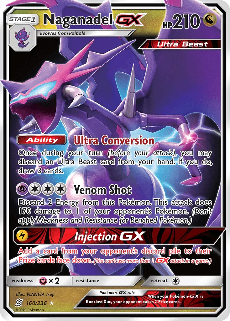 160, Dragon, Fairy[×2], Holofoil, Sun & Moon: Unified Minds, Ultra Rare Naganadel GX (160/236) [Sun & Moon: Unified Minds] - Trading Card World