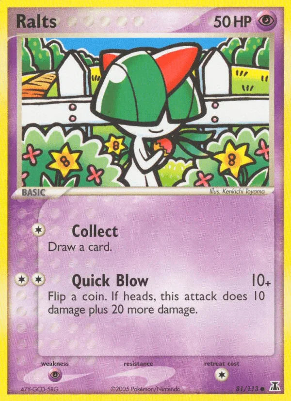 81, Common, EX: Delta Species, Normal, Psychic, Psychic[×2] Ralts (81/113) [EX: Delta Species] - Trading Card World