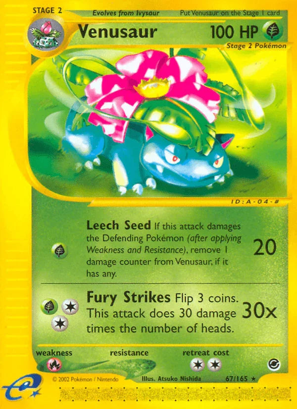 67, Expedition: Base Set, Fire[×2], Grass, Normal, Rare, Reverse Holofoil Venusaur (67/165) [Expedition: Base Set] - Trading Card World