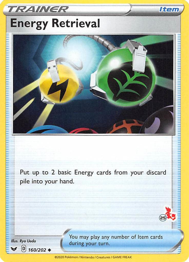 160, Battle Academy 2022, Item, Normal, Uncommon Energy Retrieval (160/202) (Cinderace Stamp #25) [Battle Academy 2022] - Trading Card World