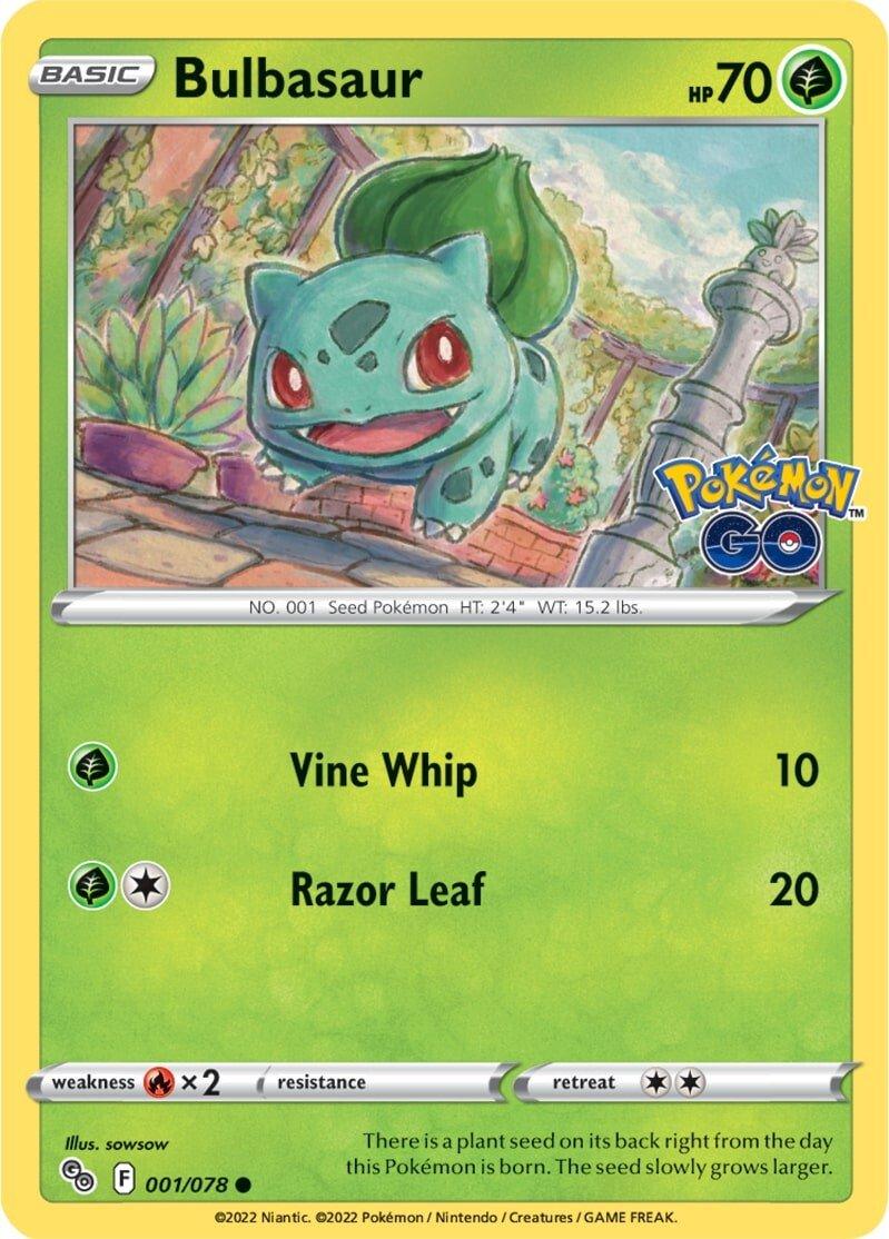 001, Common, Fire [x2], Grass, Normal, Pokémon GO, Reverse Holofoil Bulbasaur (001/078) [Pokémon GO] - Trading Card World