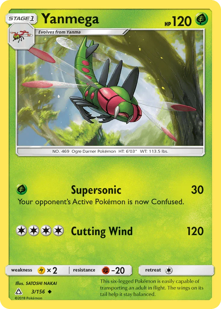 Fighting[-20], Grass, Lightning[×2], Normal, Reverse Holofoil, Sun & Moon: Ultra Prism, Uncommon Yanmega (3/156) [Sun & Moon: Ultra Prism] - Trading Card World