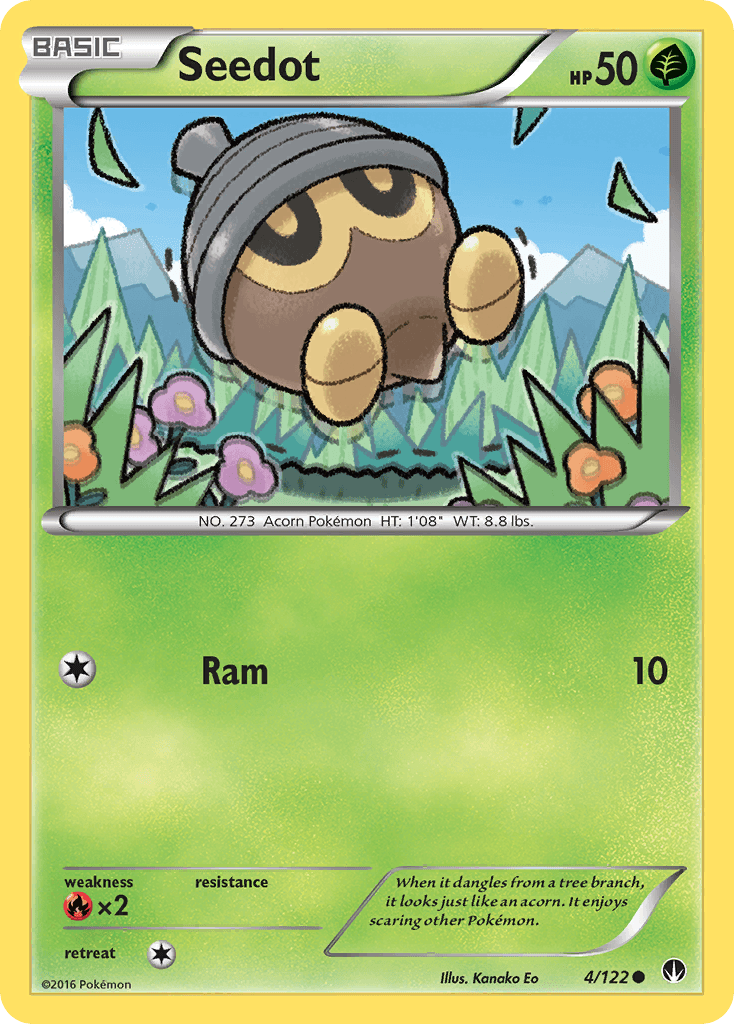 Common, Fire[×2], Grass, Normal, Reverse Holofoil, XY: BREAKpoint Seedot (4/122) [XY: BREAKpoint] - Trading Card World