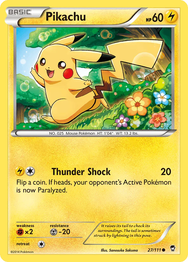27, Common, Fighting[×2], Lightning, Metal[-20], Normal, Reverse Holofoil, XY: Furious Fists Pikachu (27/111) [XY: Furious Fists] - Trading Card World