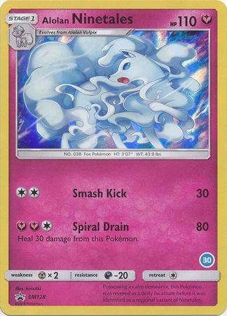 Darkness[-20], Fairy, Holofoil, Metal[×2], Promo, SM128, Sun & Moon: Trainer Kit - Alolan Ninetales Alolan Ninetales (SM128) (Deck Exclusive #30) [Sun & Moon: Trainer Kit - Alolan Ninetales] - Trading Card World