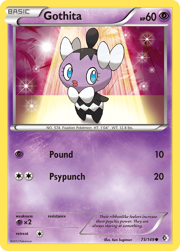 75, Black & White: Boundaries Crossed, Common, Normal, Psychic, Psychic[×2], Reverse Holofoil Gothita (75/149) [Black & White: Boundaries Crossed] - Trading Card World