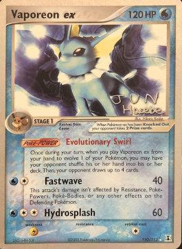 110, Lightning[x2], Normal, Rare, Water, World Championships 2007 Vaporeon ex (110/113) (Flyvees - Jun Hasebe) [World Championships 2007] - Trading Card World
