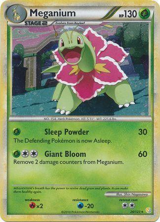 26, Fire[×2], Grass, HeartGold & SoulSilver: Base Set, Holofoil, Promo Meganium (26/123) (Cracked Ice Holo) [HeartGold & SoulSilver: Base Set] - Trading Card World