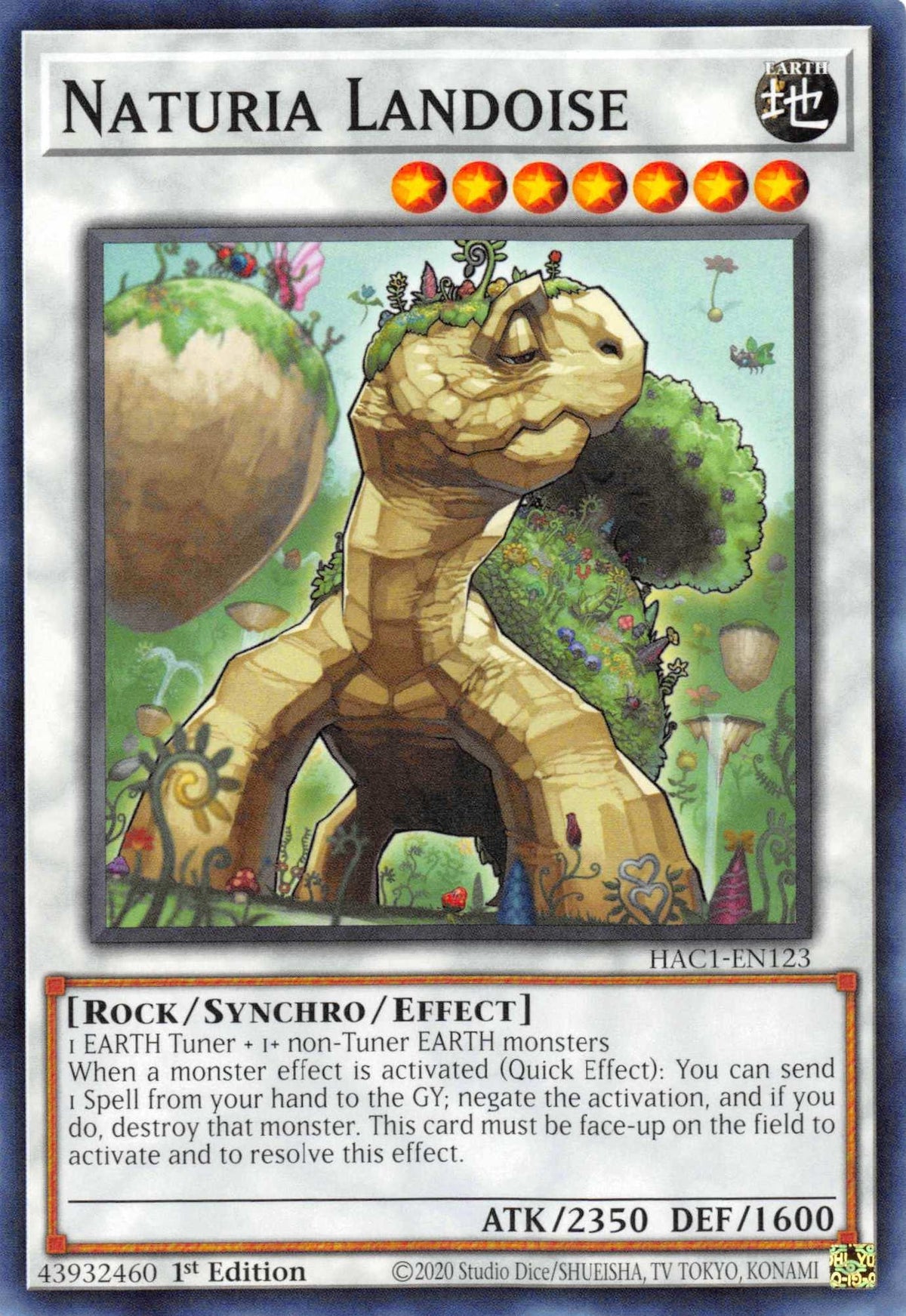 1st Edition, Common, Earth, Hidden Arsenal: Chapter 1, Rock, Synchro/Effect Monster Naturia Landoise [HAC1-EN123] Common - Trading Card World