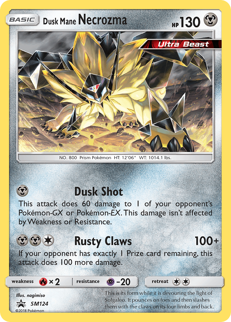 Fire [x2], Holofoil, Metal, Promo, Psychic [-20], SM124, Sun & Moon: Black Star Promos Dusk Mane Necrozma (SM124) [Sun & Moon: Black Star Promos] - Trading Card World