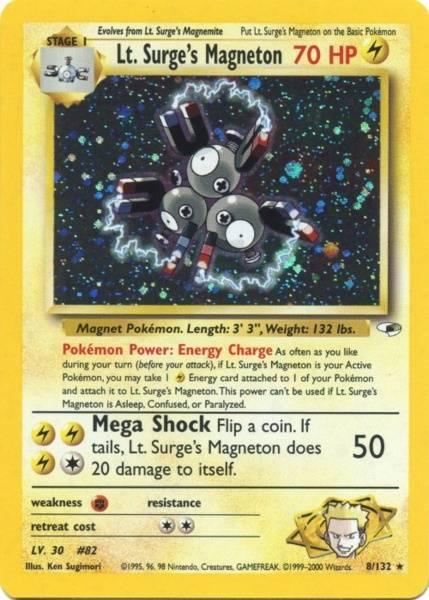 Fighting[×2], Gym Heroes Unlimited, Holo Rare, Holofoil, Lightning Lt. Surge's Magneton (8/132) [Gym Heroes Unlimited] - Trading Card World