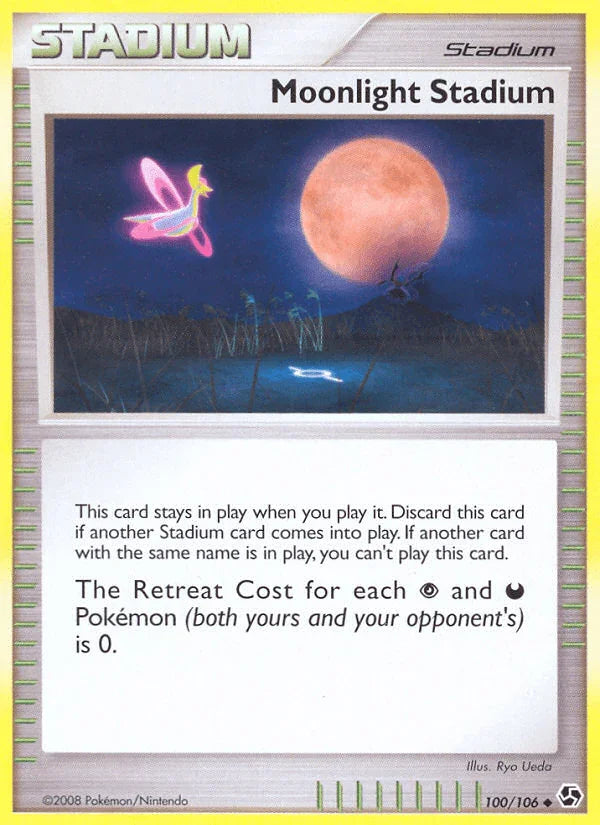 100, Diamond & Pearl: Great Encounters, Normal, Reverse Holofoil, Stadium, Uncommon Moonlight Stadium (100/106) [Diamond & Pearl: Great Encounters] - Trading Card World