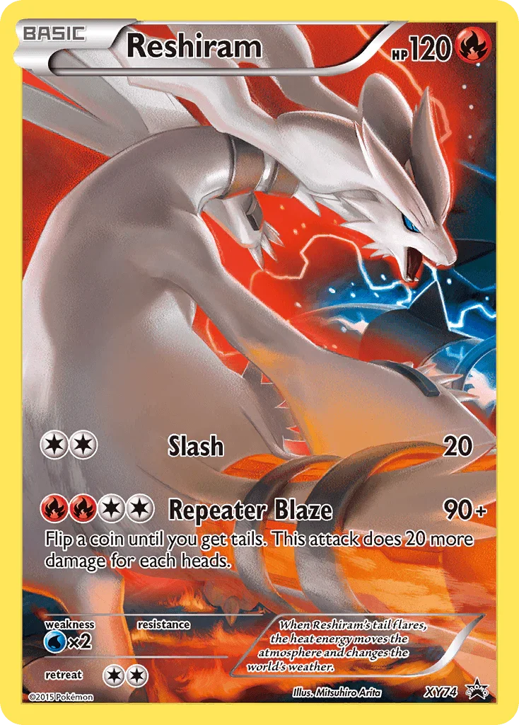 Fire, Holofoil, Promo, Water[×2], XY74, XY: Black Star Promos Reshiram (XY74) [XY: Black Star Promos] - Trading Card World