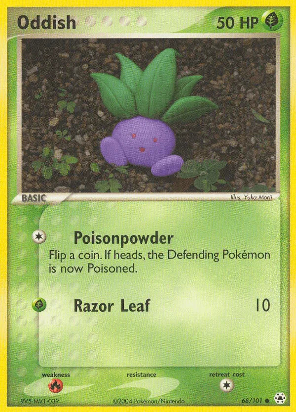 68, Common, EX: Hidden Legends, Fire[×2], Grass, Normal, Reverse Holofoil Oddish (68/101) [EX: Hidden Legends] - Trading Card World
